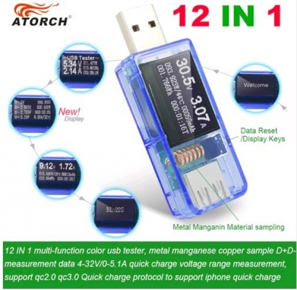 HTB129LJRpXXXXcLapXXq6xXFXXXC Мультифункциональный USB тестер DC 12 в 1