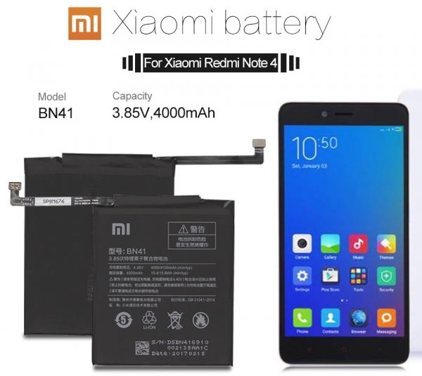 HTB1_G6yXtfvK1RjSszhq6AcGFXa4 Аккумулятор BN41 для Xiaomi Redmi Note 4 4000 мАч + инструмент