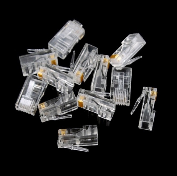 Коннектор RJ-45 8P8C CAT5 CAT5E Коннектор RJ-45 8P8C CAT5/CAT5E 100 штук