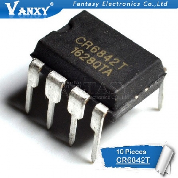 CR6842T DIP-8 Green-Power PWM Controller with Freq. Jittering Микросхема CR6842T DIP-8 10 шт.