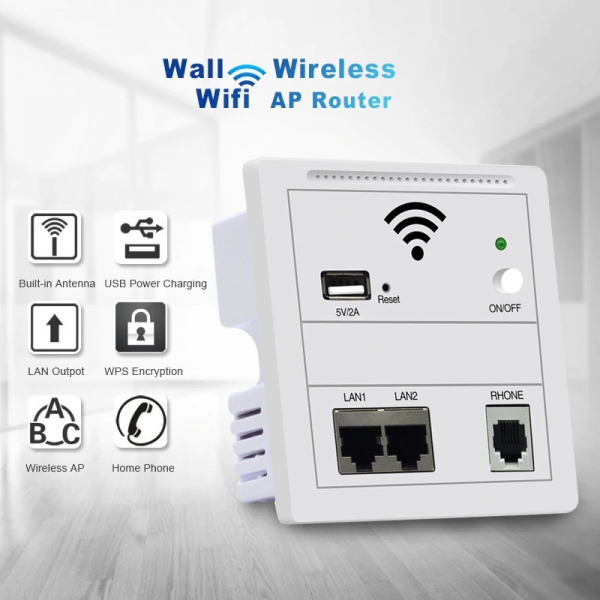 Wall Wireless Wifi AP Router Wi-Fi маршрутизатор 300 Мбит/с встраиваемый в стену
