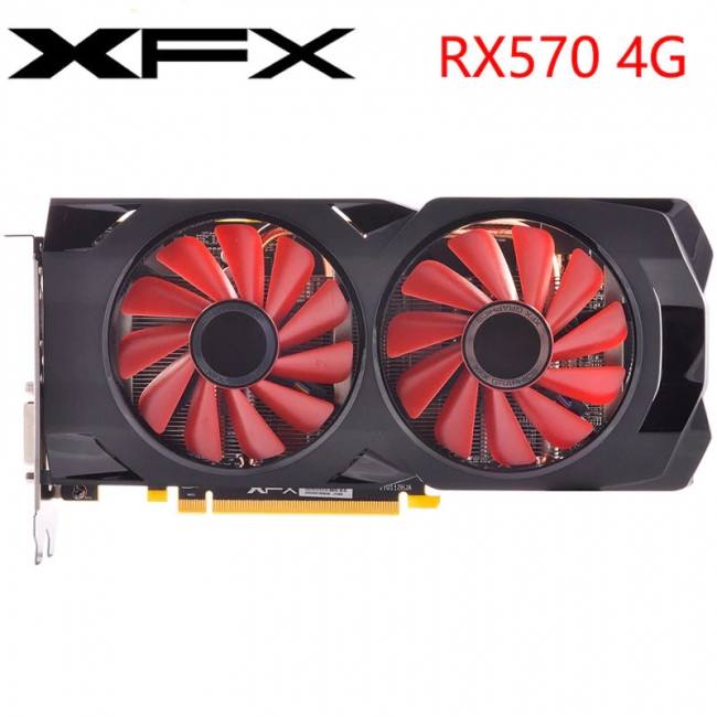 Видеокарта XFX AMD Radeon RX 570, RX-570P427D6, 4ГБ, GDDR5, 256 бит Видеокарта XFX AMD Radeon RX 570, RX-570P427D6, 4ГБ, GDDR5, 256 бит