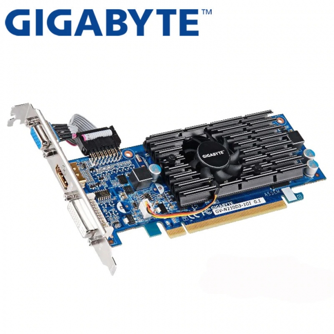 Видеокарта GIGABYTE G210 GV-N210D3-1GI 1ГБ GDDR3 64 бит Видеокарта GIGABYTE G210, GV-N210D3-1GI, 1ГБ, GDDR3, 64 бит